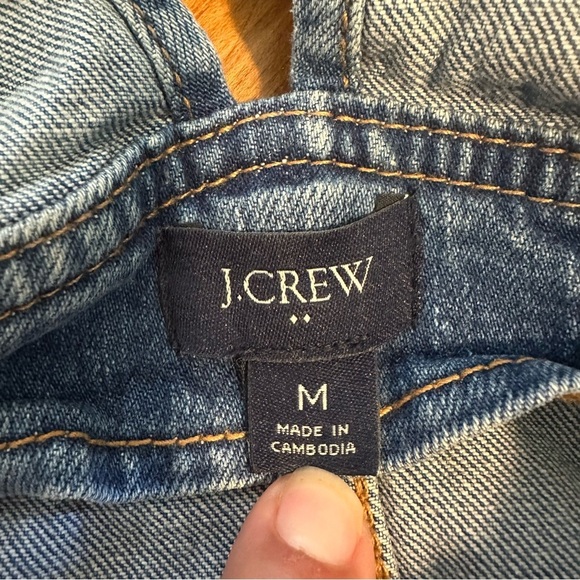 J. Crew Cutoff Denim Short Overalls Womens Medium Blue Cotton - Picture 4 of 7